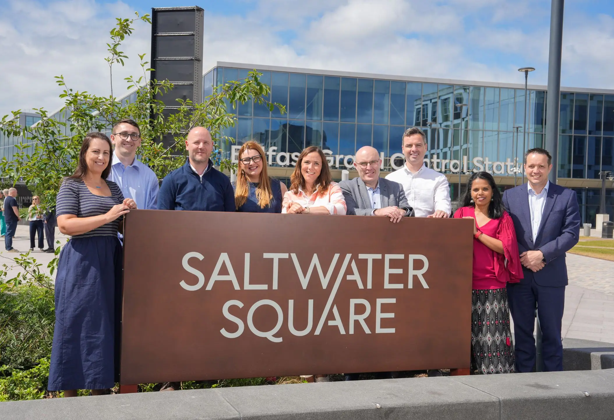 Saltwater Square Sculpture A photograph of the unveiling of a new sculpture at Saltwater Square.