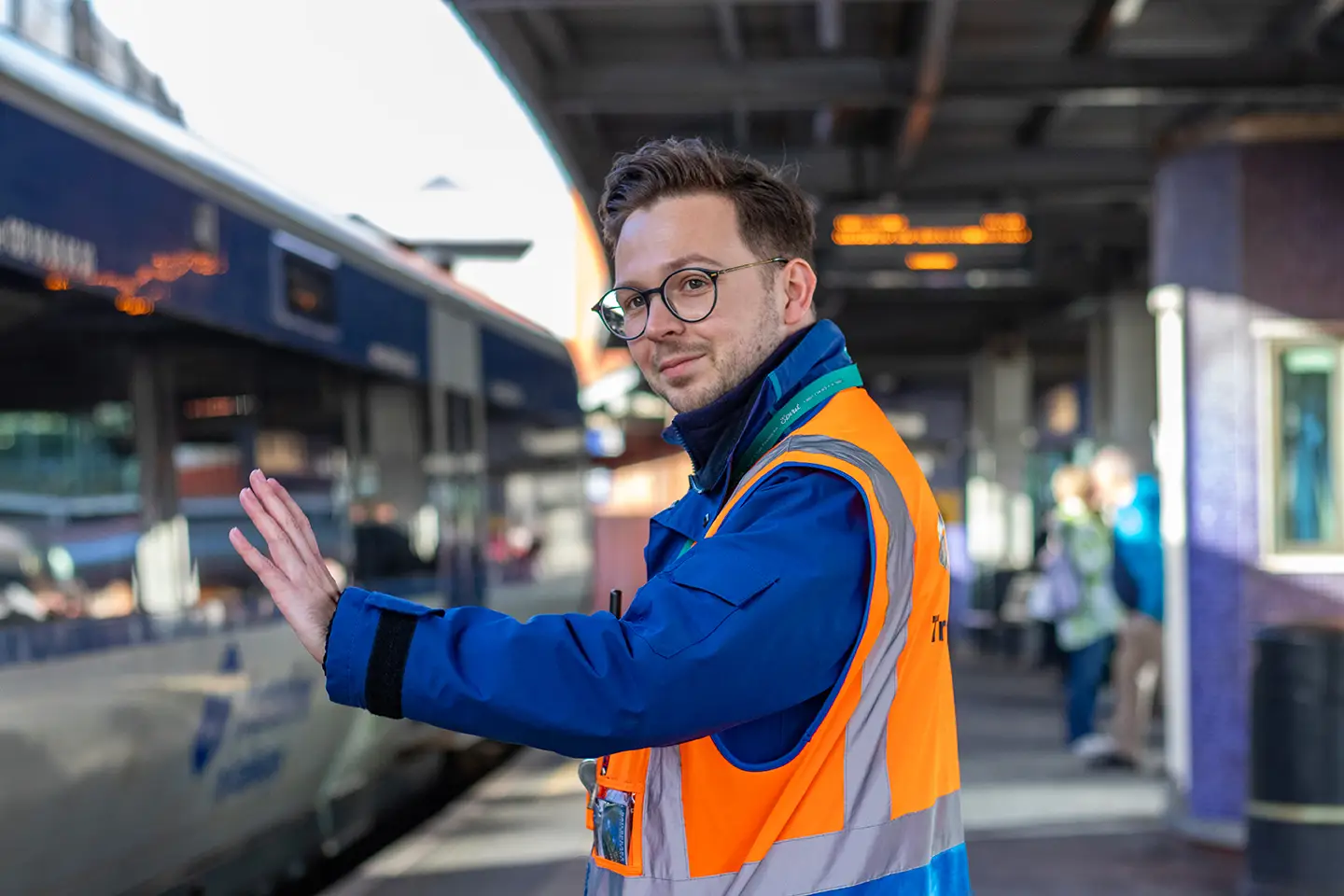 Train Staff Platform A member of Translink staff working on a railway platform